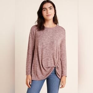 Brittany Black Soft Sweater Women Large Pink Speckled Tied Preppy Classic Cozy